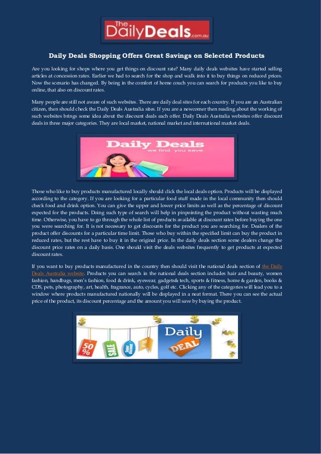 daily deals online australia